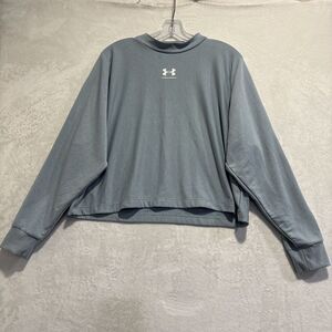 Under Armour Sweatshirt Women's Medium Blue Rival Terry Oversized Crew Pullover